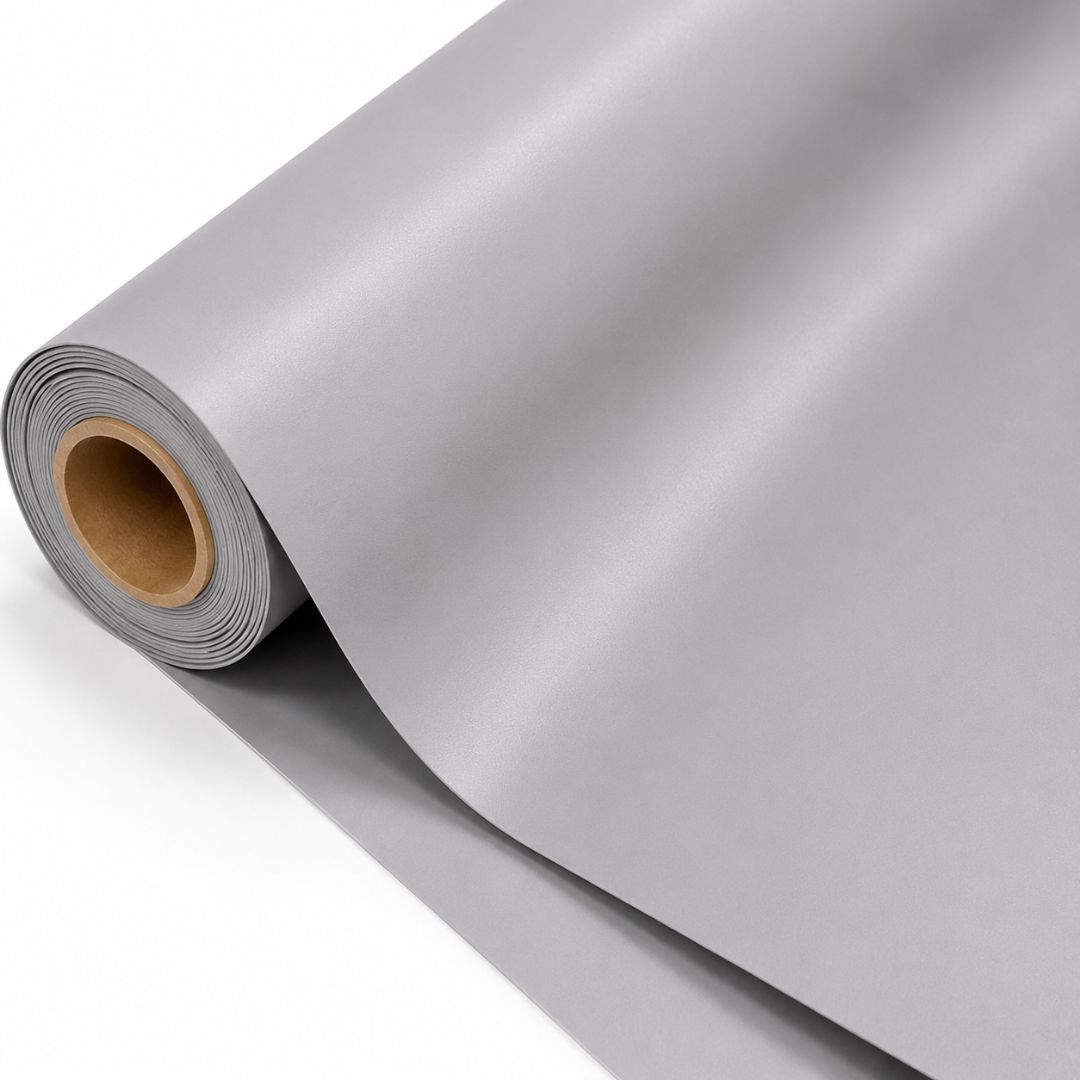 Smooth Light Grey Synthetic Leather Material