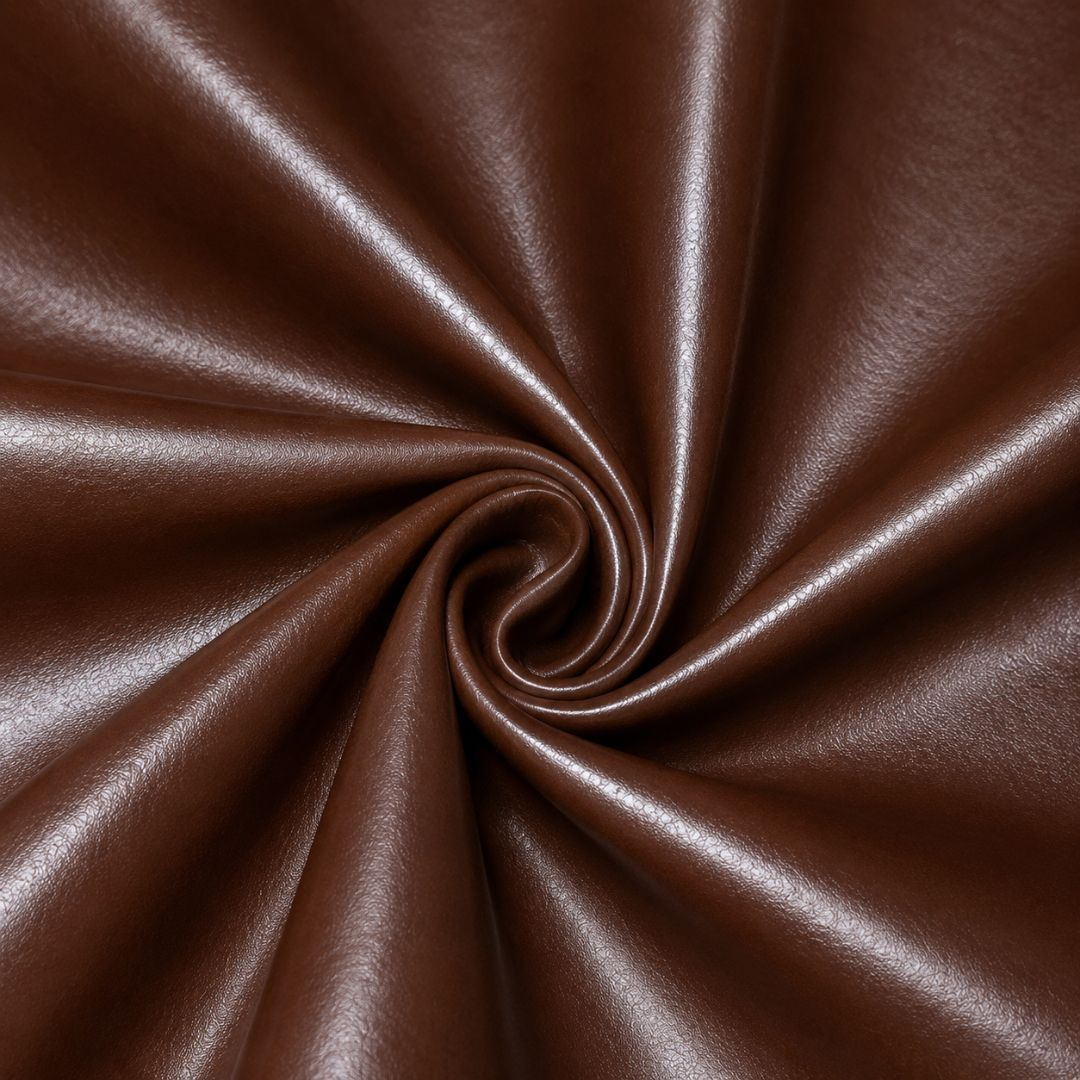 Glossy Chestnut Brown Synthetic Leather Material