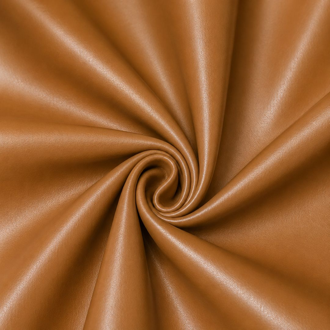 Smooth Camel Tan Synthetic Leather Material