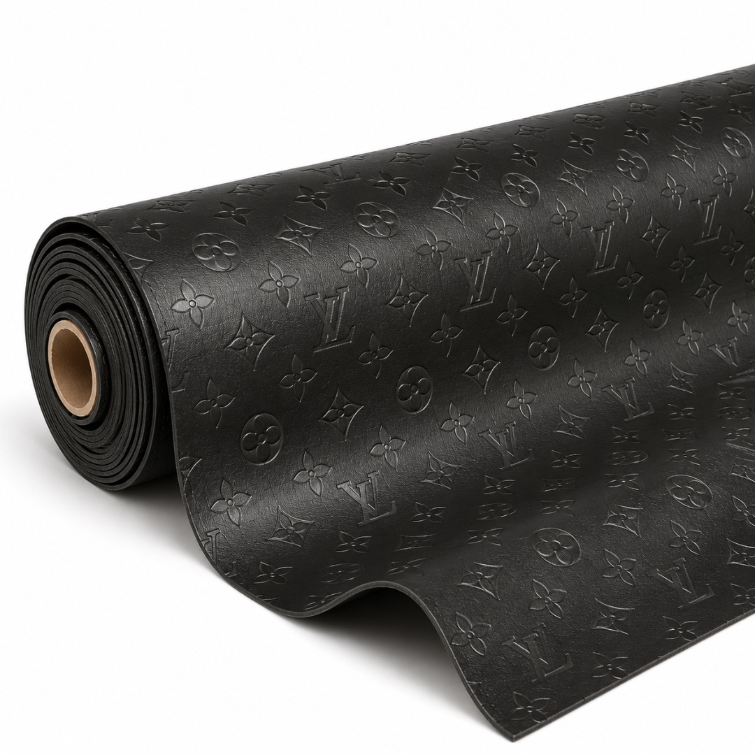 Premium Embossed Geometric Pattern Synthetic Leather Fashion Fabric