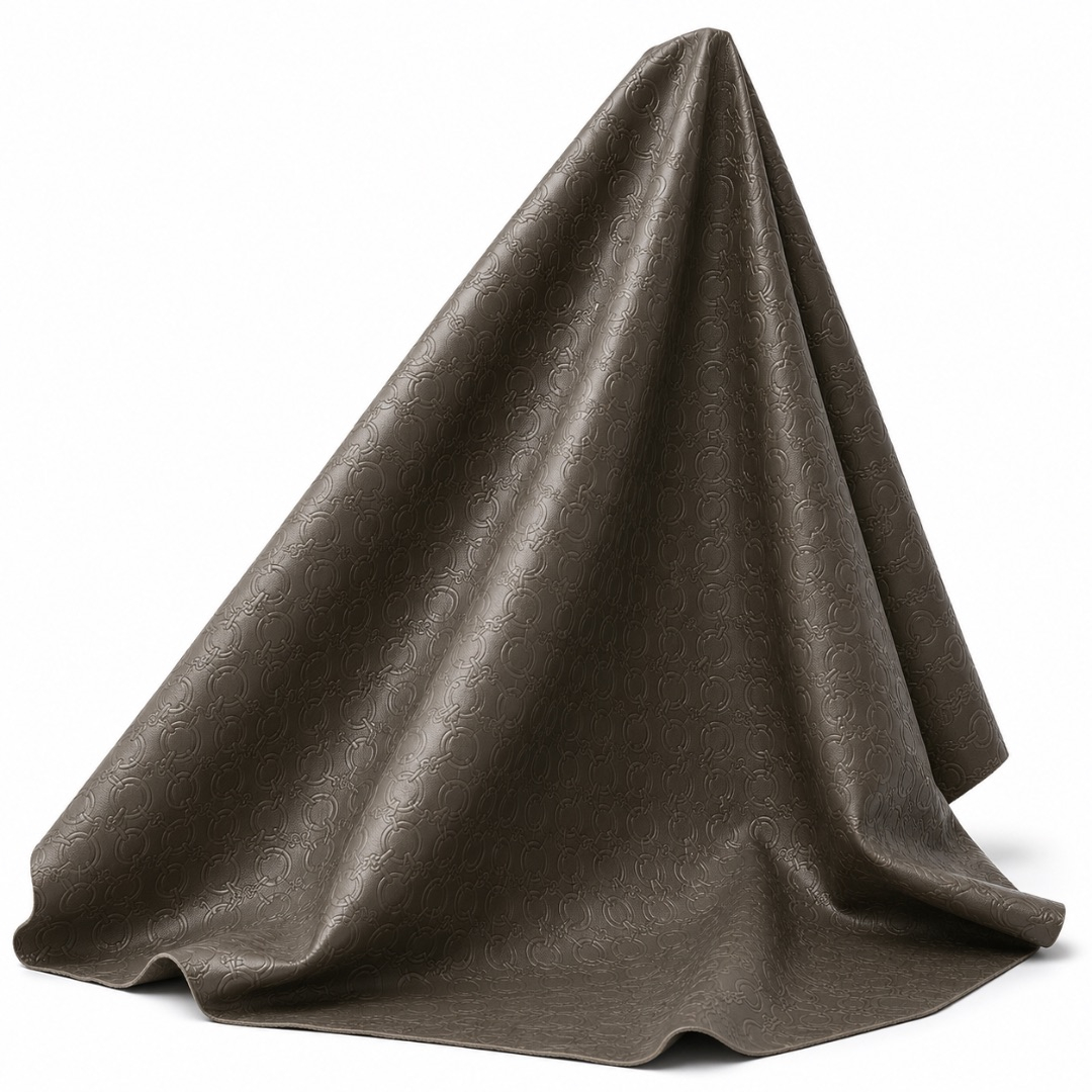 Charcoal Embossed Chain Pattern Apparel and Accessory Fabric