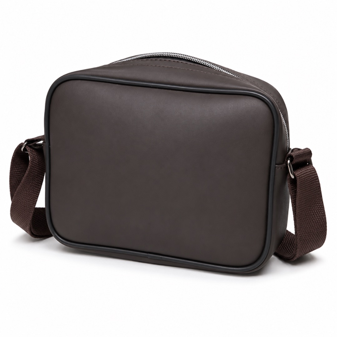 Black Compact Crossbody Sling Bag with Front Zip Pocket