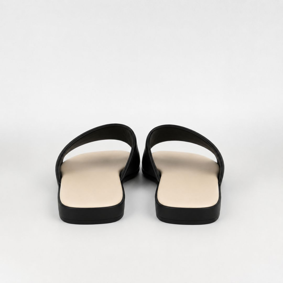 Metal Accent SlipOn Flat Sandals for Women