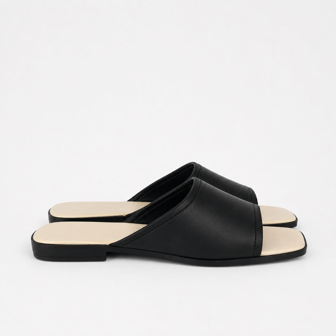 Metal Accent SlipOn Flat Sandals for Women