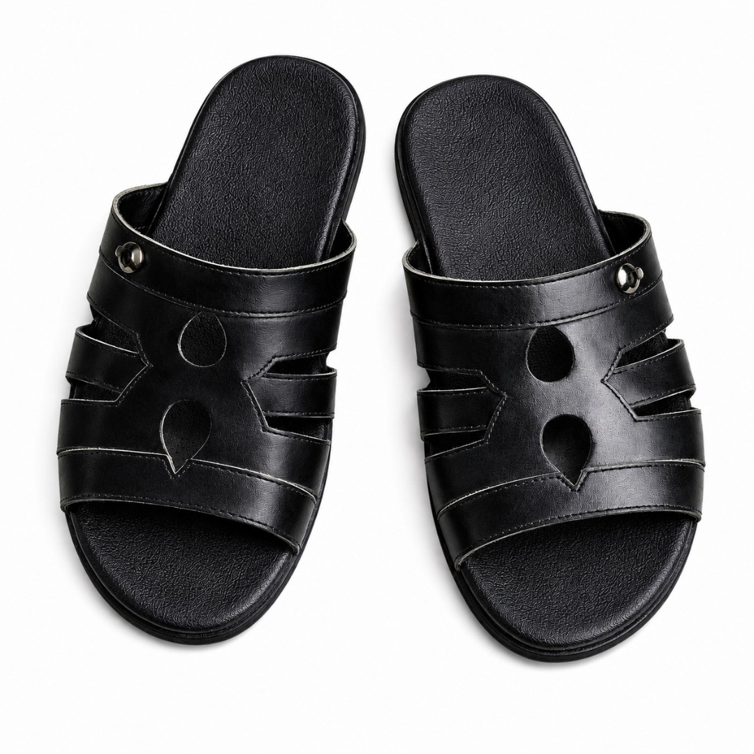 Men Open Toe Double Strap Slide Sandals