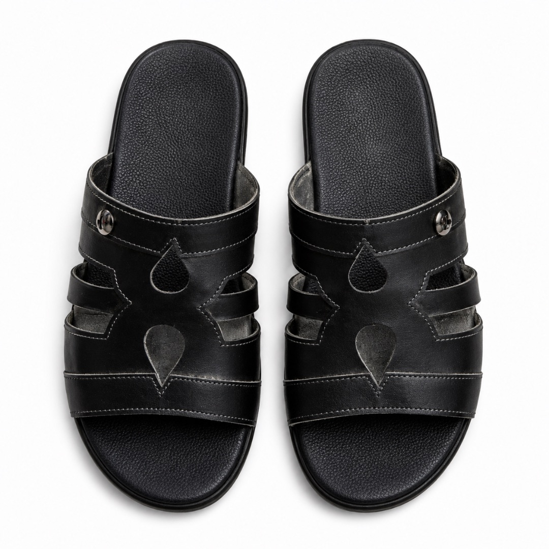 Men Open Toe Double Strap Slide Sandals