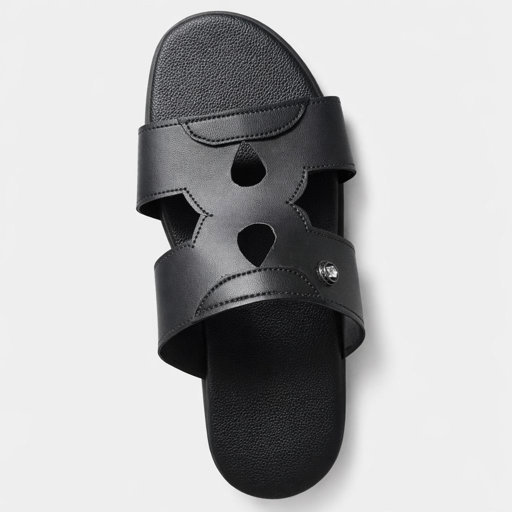 Mens Open Toe Double Strap Slide Sandal