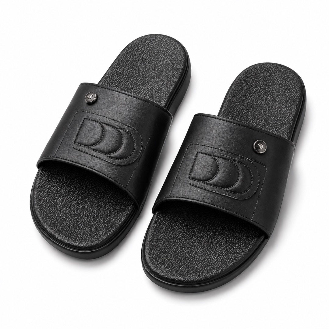 Mens Wide Strap Slip On Sandal