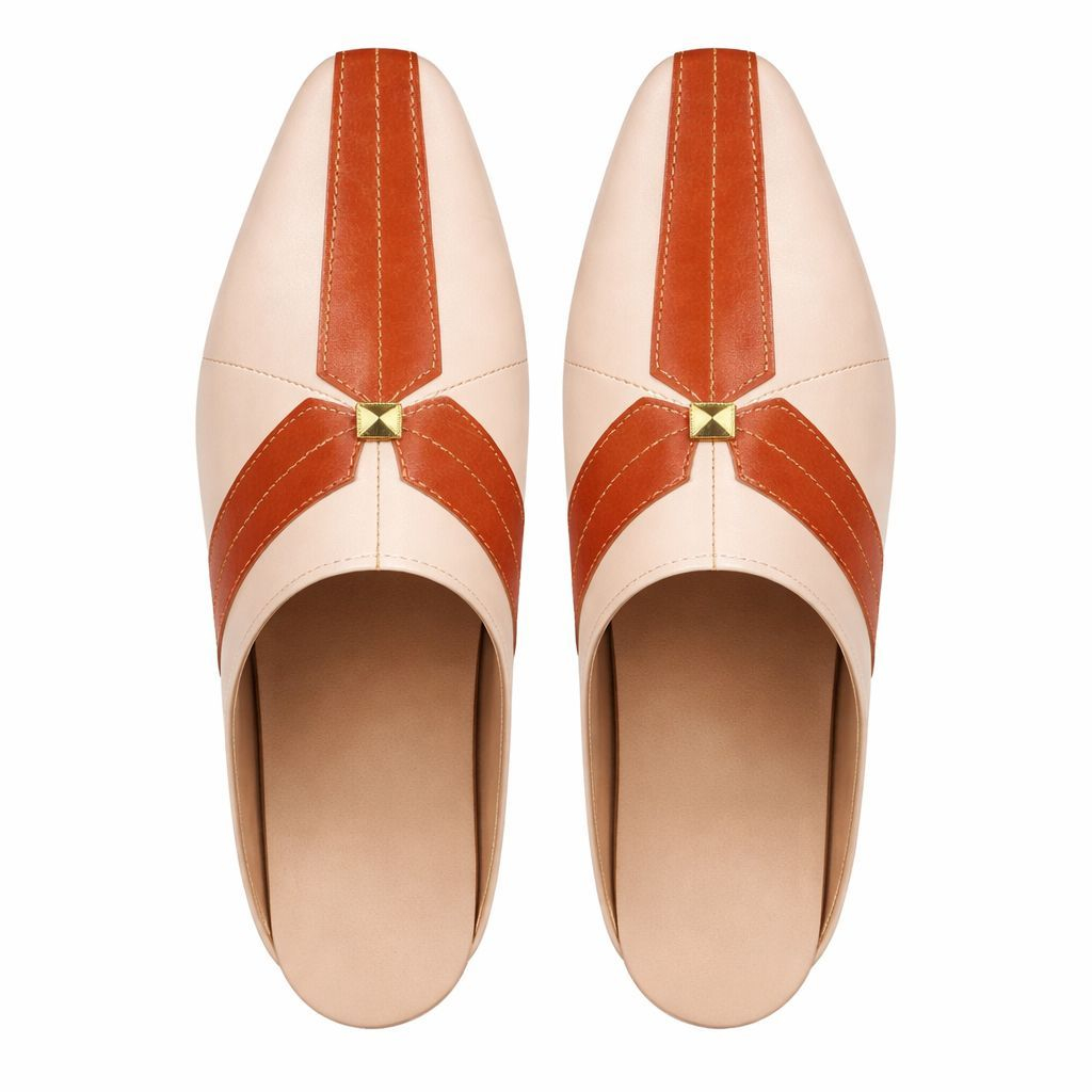 Mens Two Tone Slip On Loafers with Decorative Accent