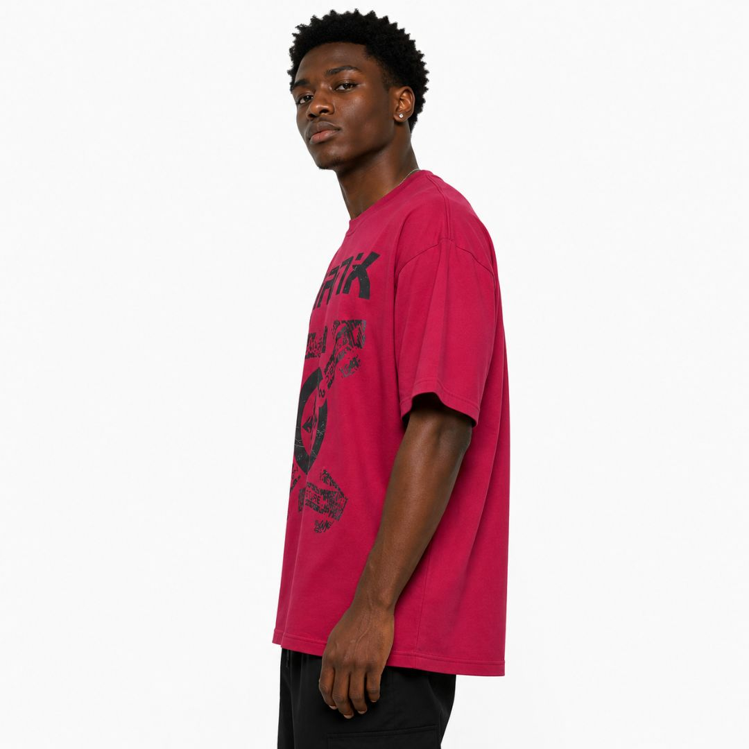 Mens Oversized Graphic Print Round Neck T Shirt