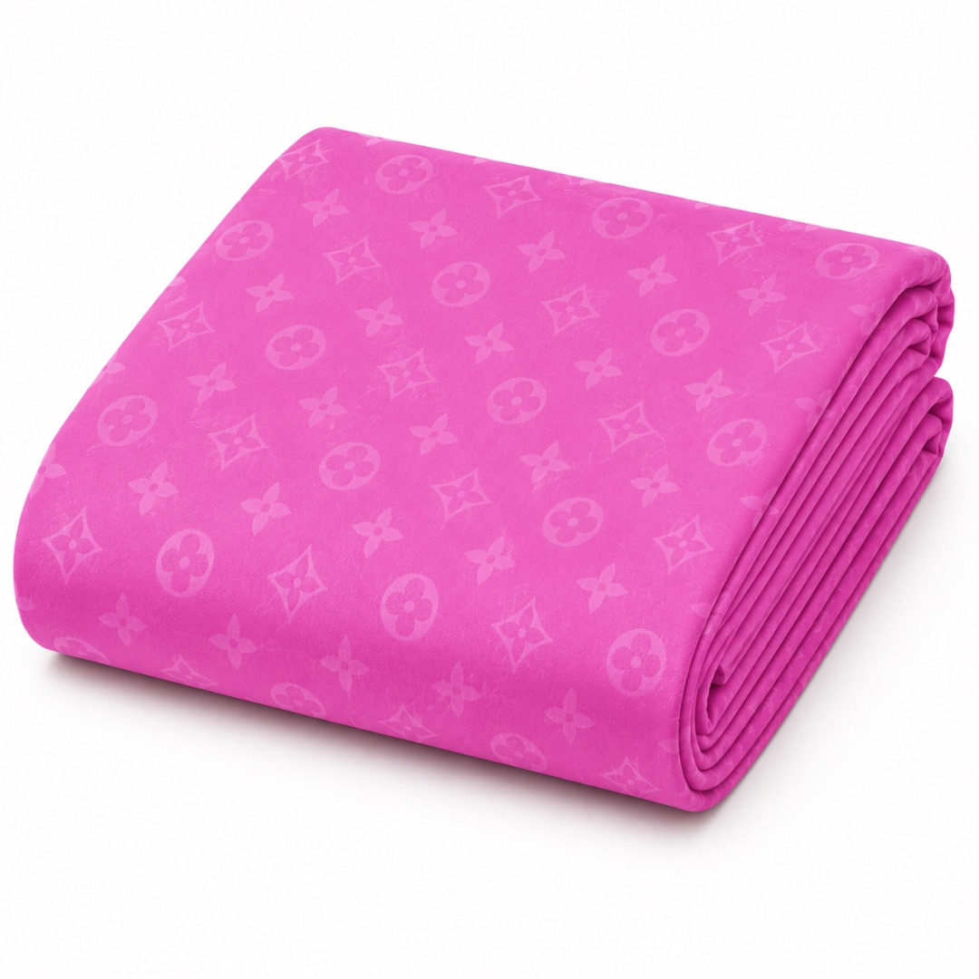 Magenta Patterned Satin Fabric