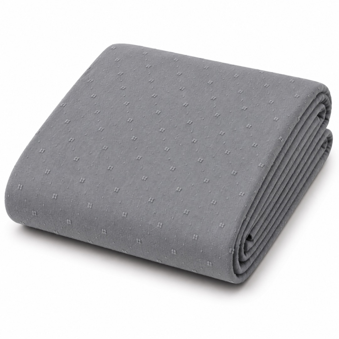 Slate Grey Textured Dobby Fabric