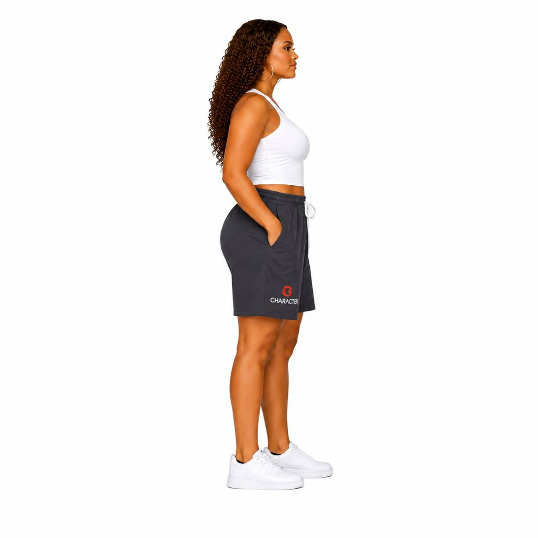 Black Character Lounge Shorts with Drawstring Waist