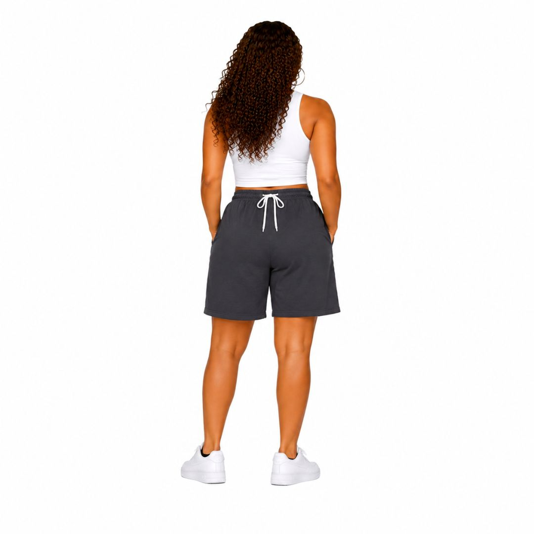 Black Character Lounge Shorts with Drawstring Waist