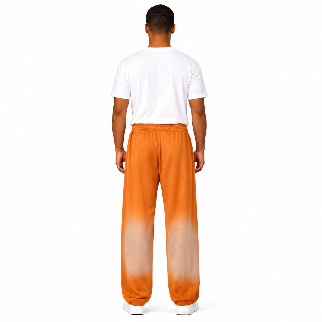 Ombre Wide Leg Pants Drawstring Casual Women Trousers