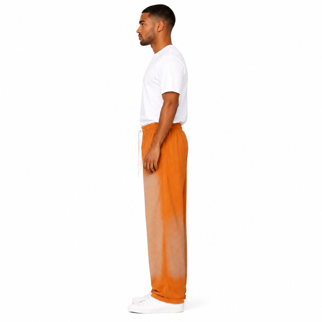 Ombre Wide Leg Pants Drawstring Casual Women Trousers