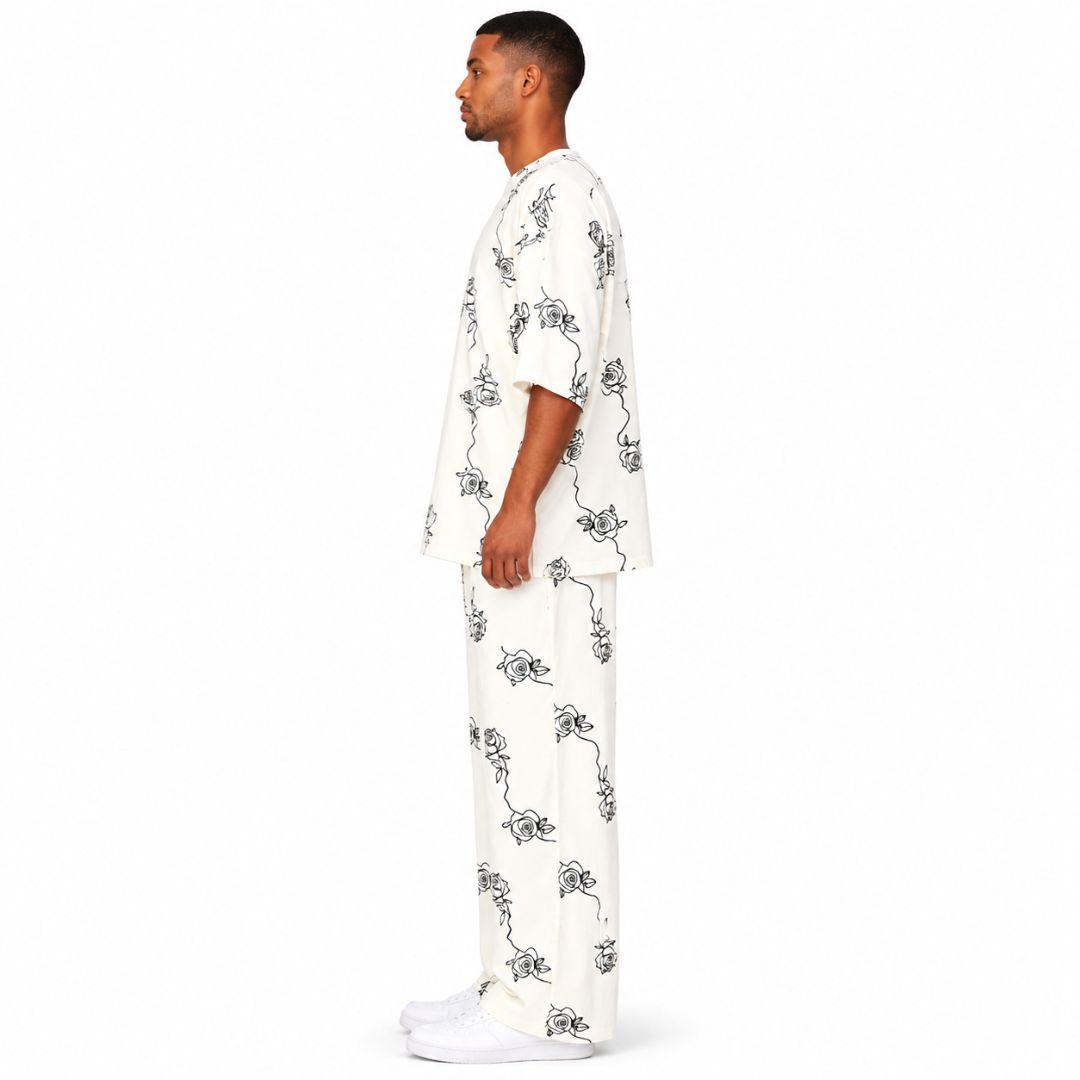 Floral Print Lounge Top & Pants Set