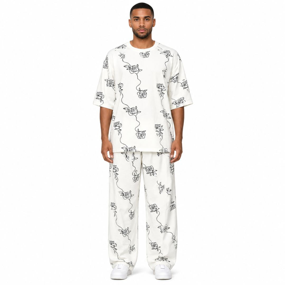 Floral Print Lounge Top & Pants Set