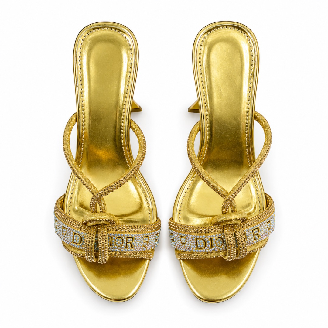 Gilded Crystal  Heeled Sandal
