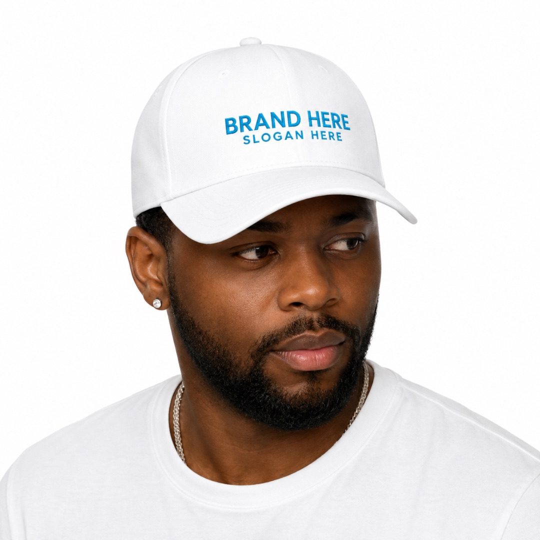 Premium White Embroidered Baseball Cap