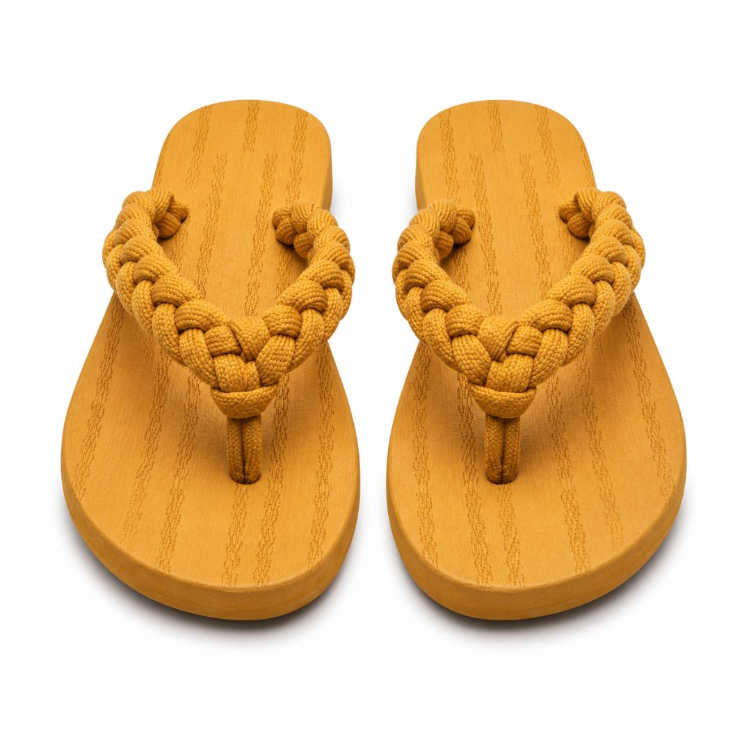 Monochrome Braided Strap Comfort Flip Flops