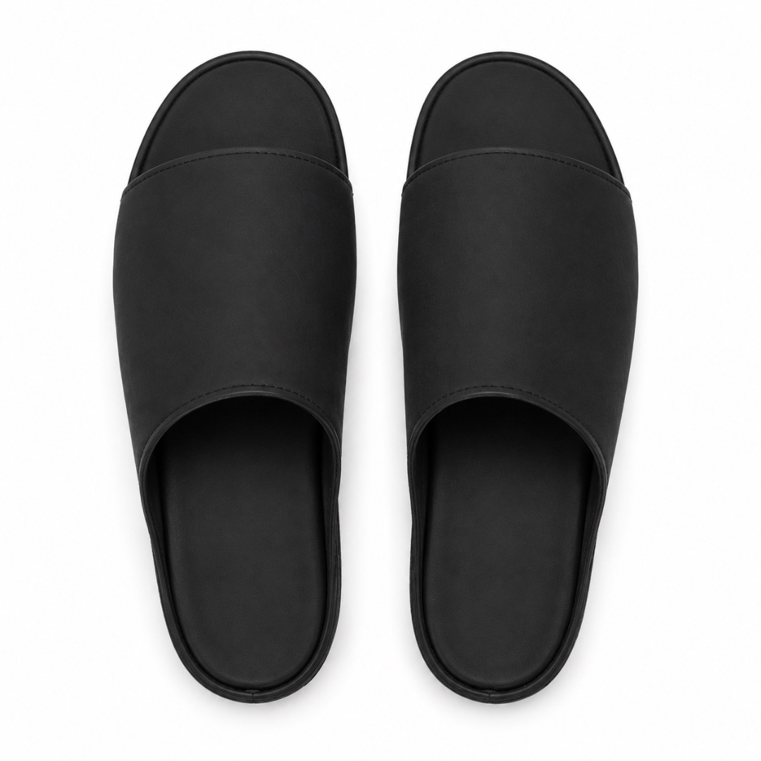 Matte Black Slide Sandals