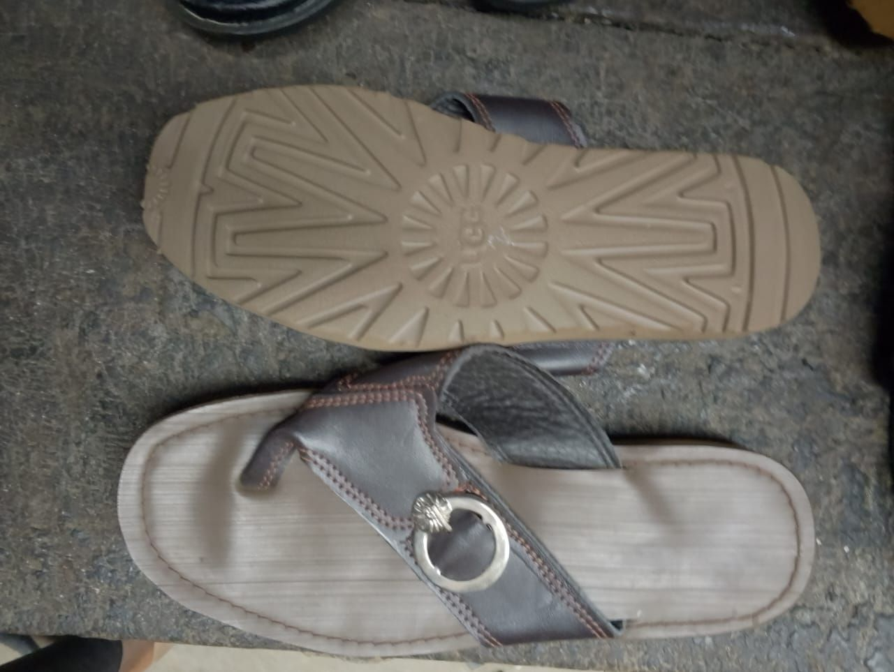 Dark Brown Toe Loop Sandals