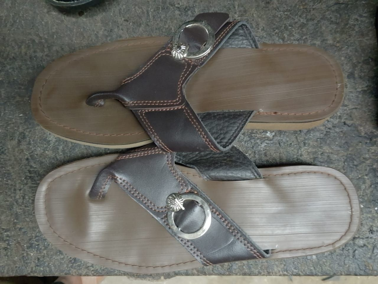 Dark Brown Toe Loop Sandals