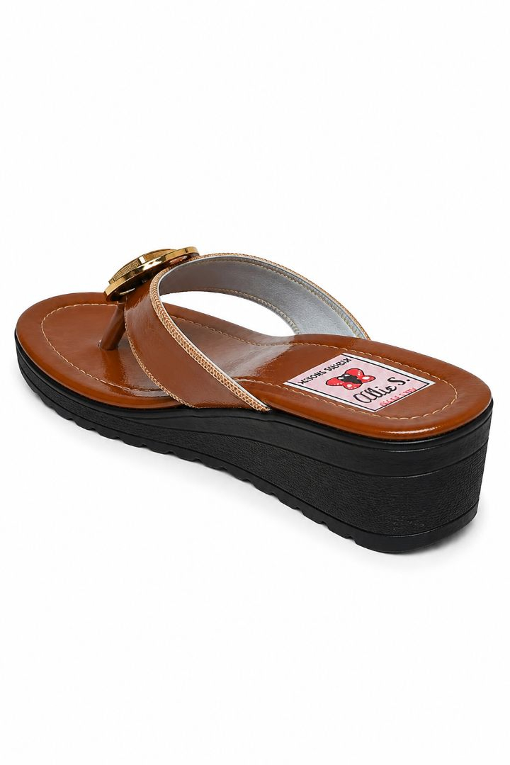 Womens Comfort Thong Wedge Sandal