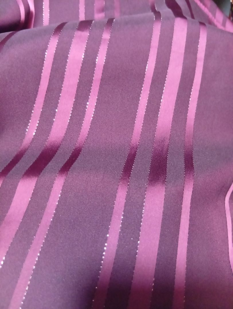 Premium Purple Satin Stripe Fabric