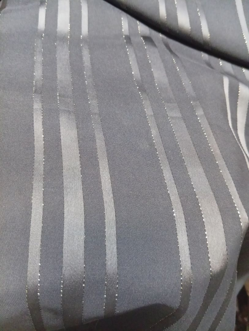 Premium Grey Satin Striped Fabric