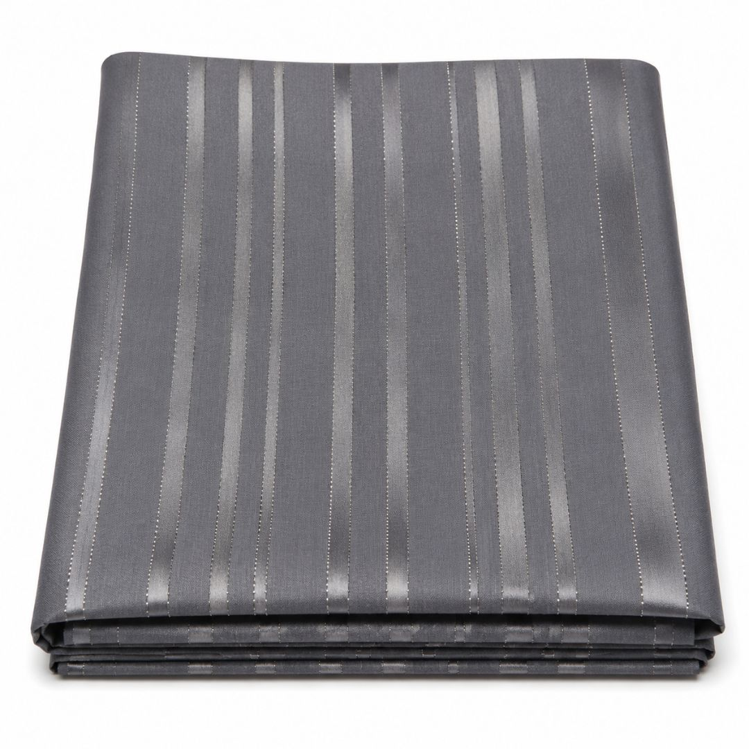 Premium Grey Satin Striped Fabric