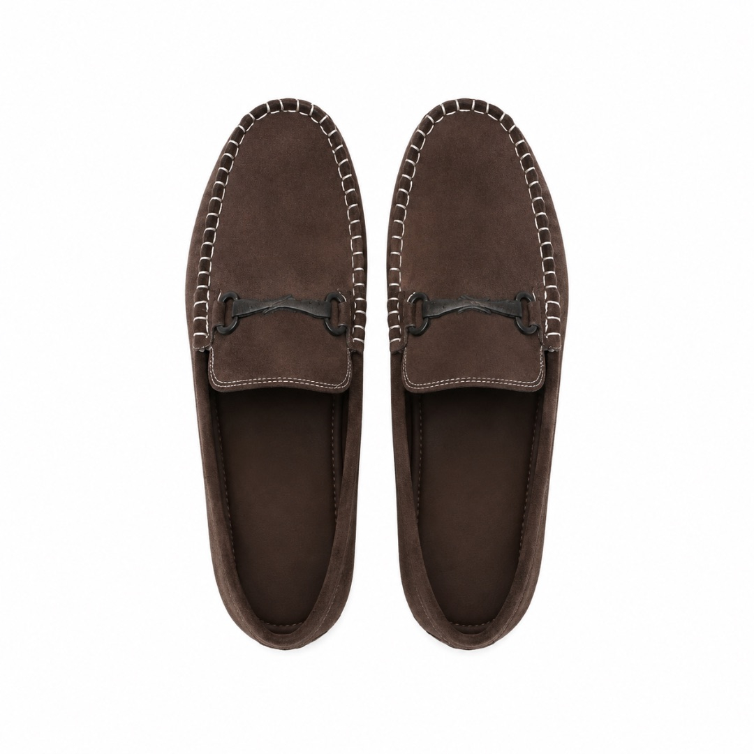 Mens Brown Suede Loafers