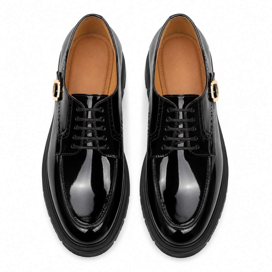 Mens Black Patent Leather Dress Shoes