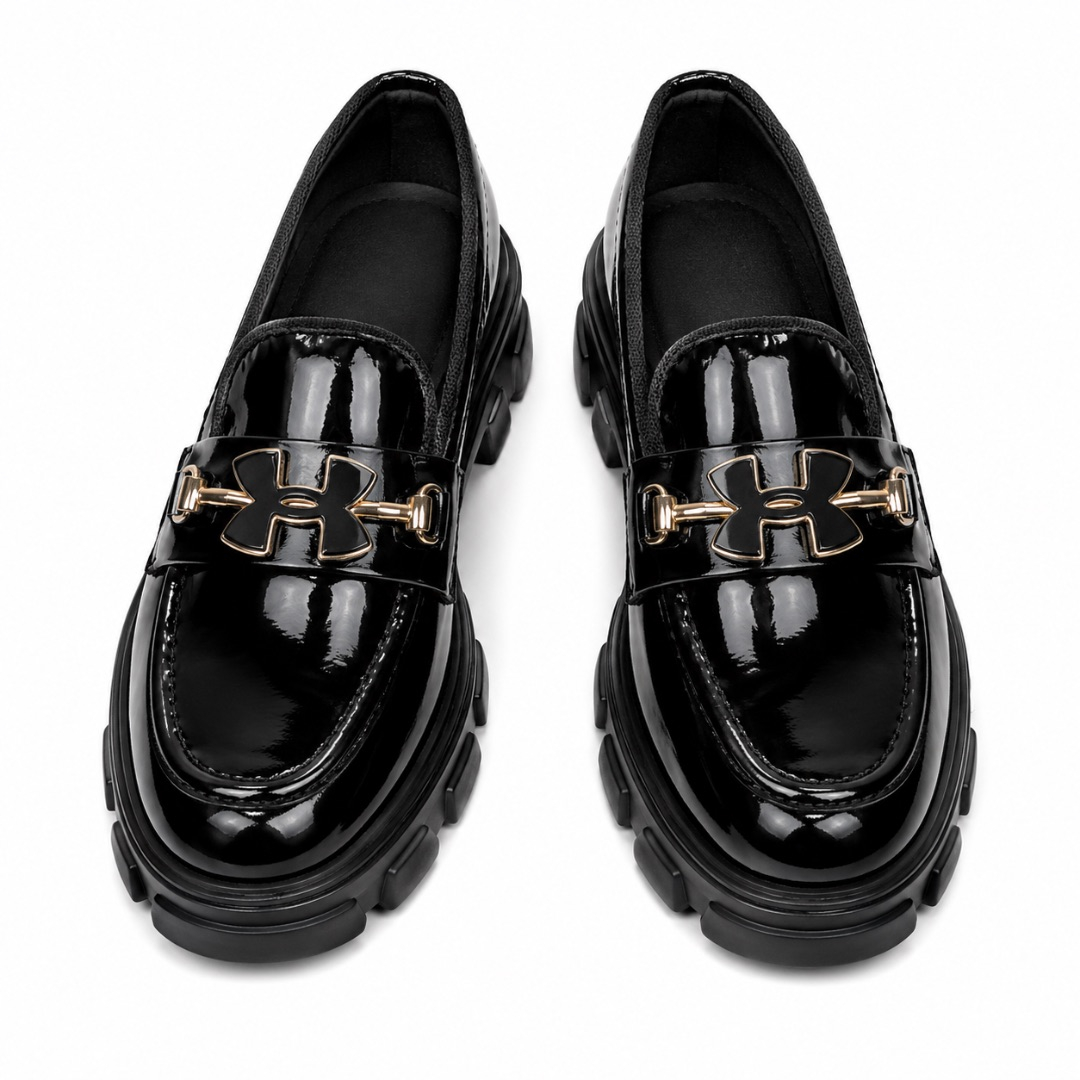 Black Patent Leather Slip On Dress Loafers