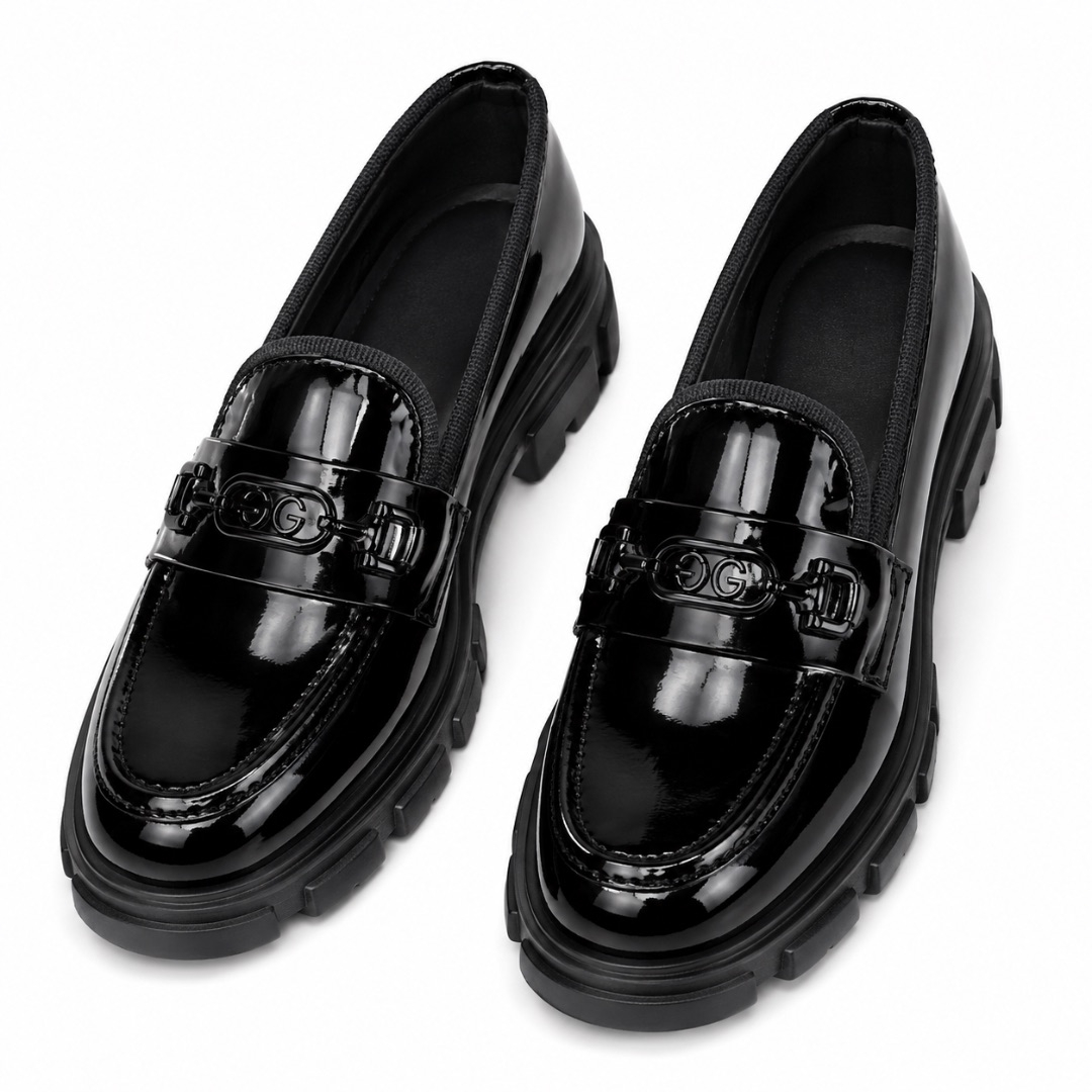 Mens Black Patent Leather Monk Strap Shoes