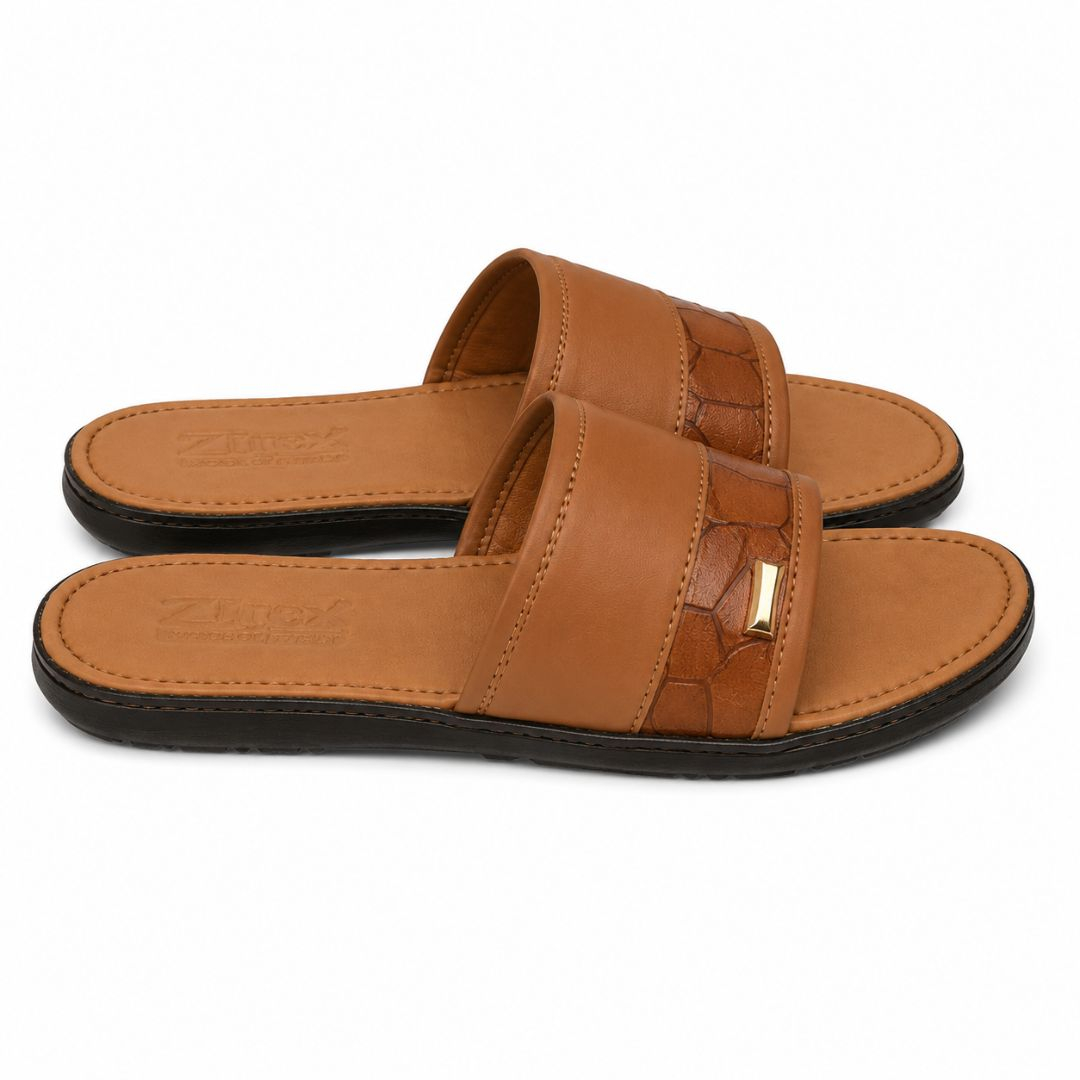 Mens Textured Comfort Slide Sandals