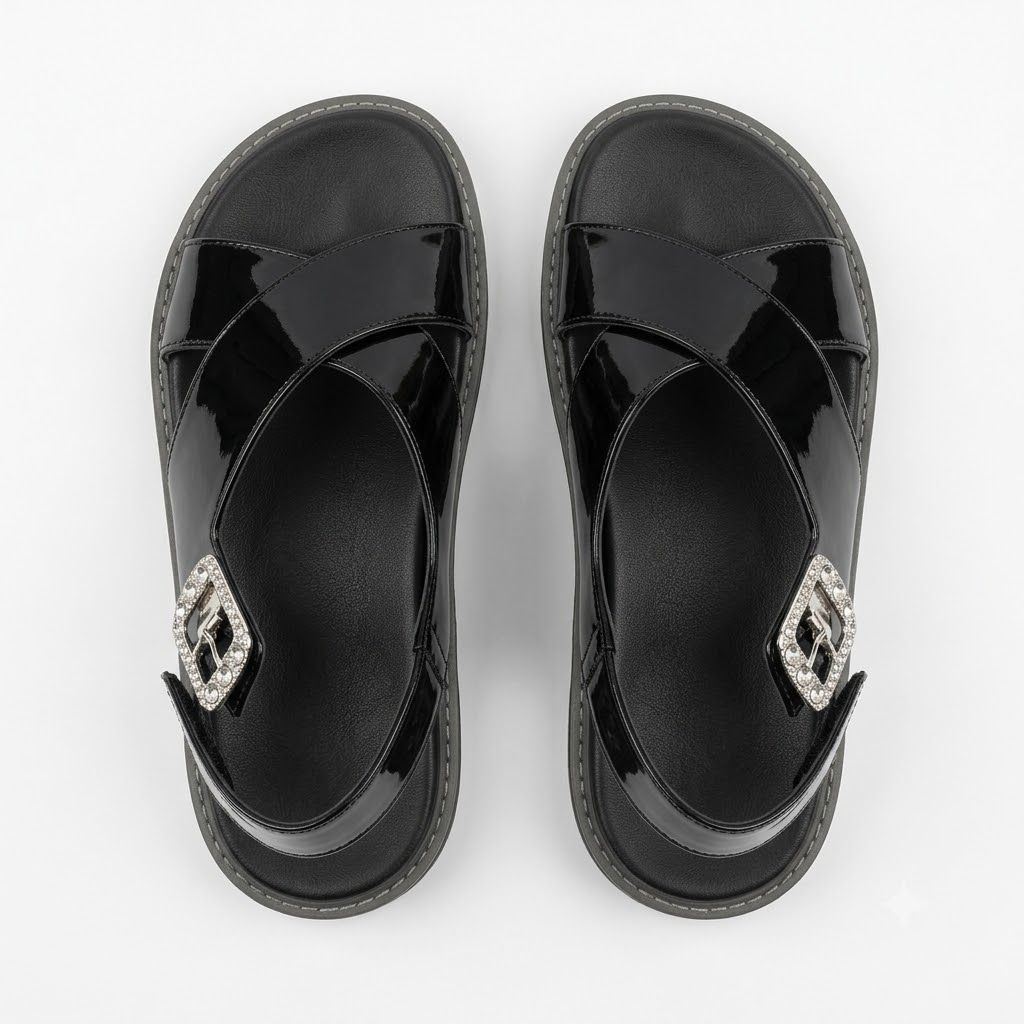 Mens Cross Strap Comfort Slide Sandals