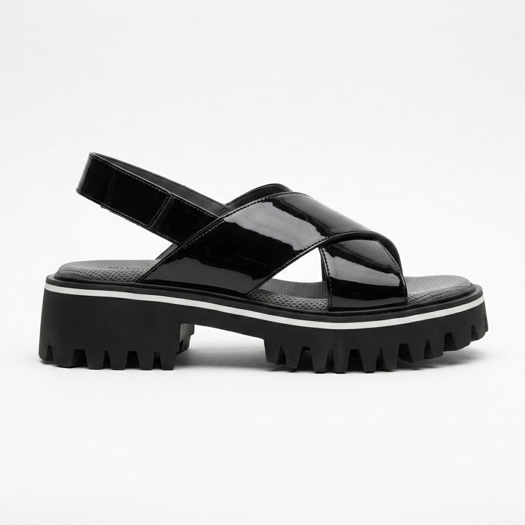 Mens Cross Strap Comfort Slide Sandals