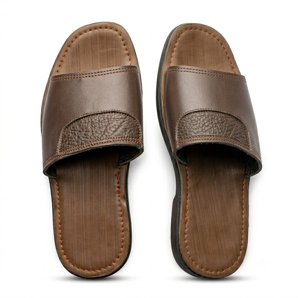Dual Tone Leather Slides
