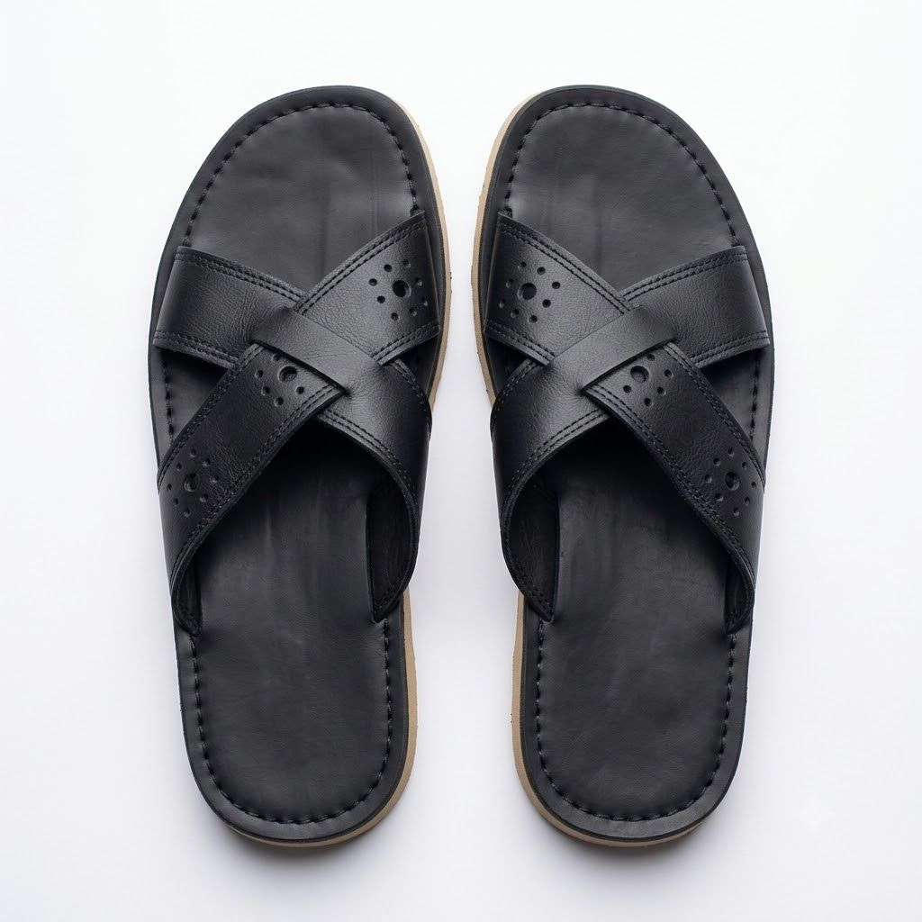 Black CrossStrap Slippers