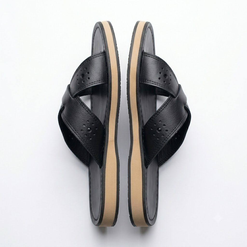 Black CrossStrap Slippers