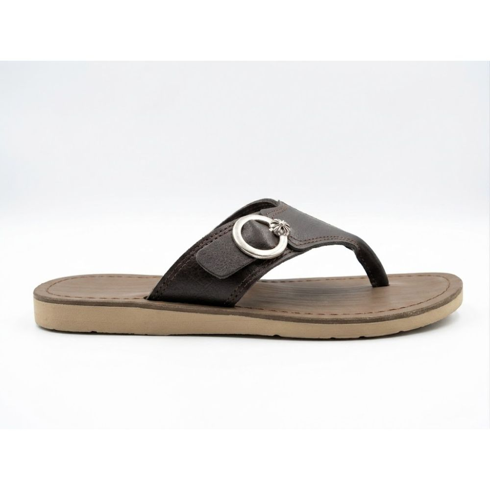 Dark Brown Toe Loop Sandals