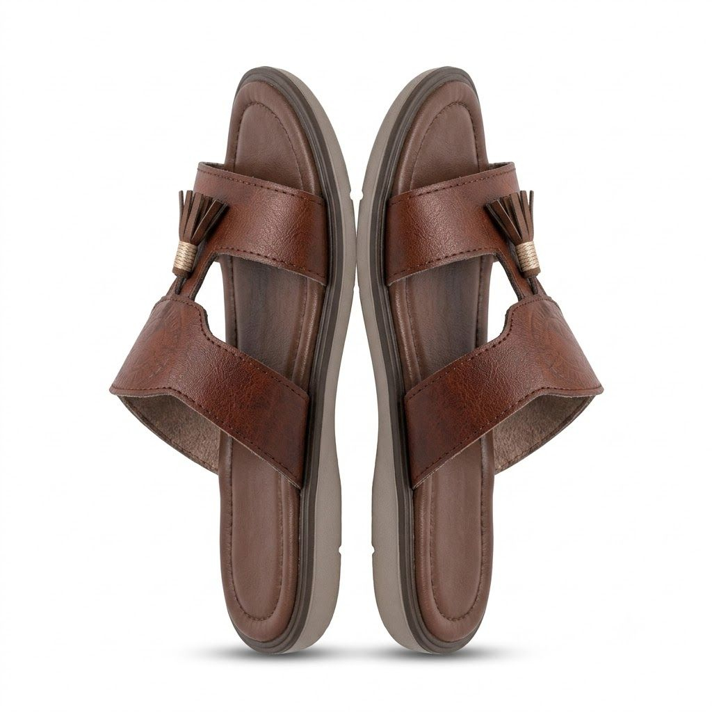 Brown Leather Palm Slippers