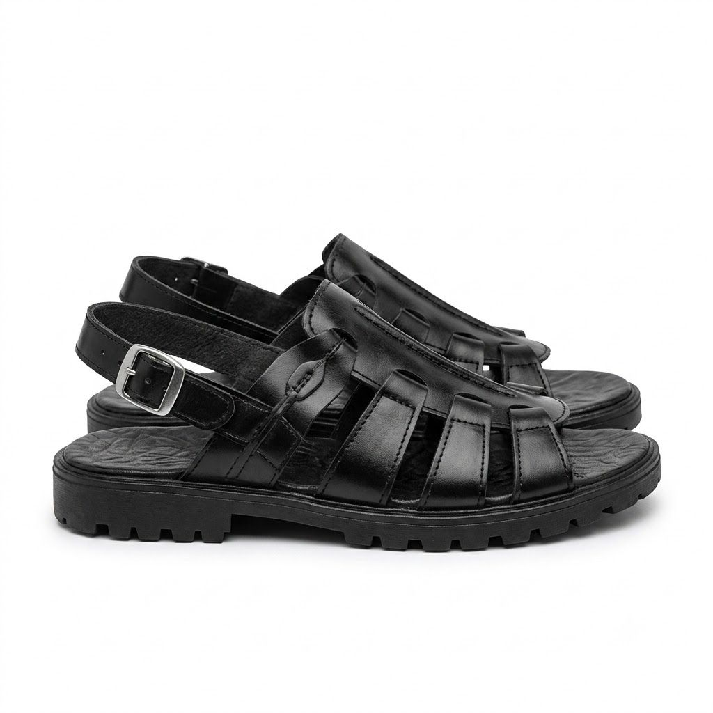 Premium Black Gladiator Slingback Sandals