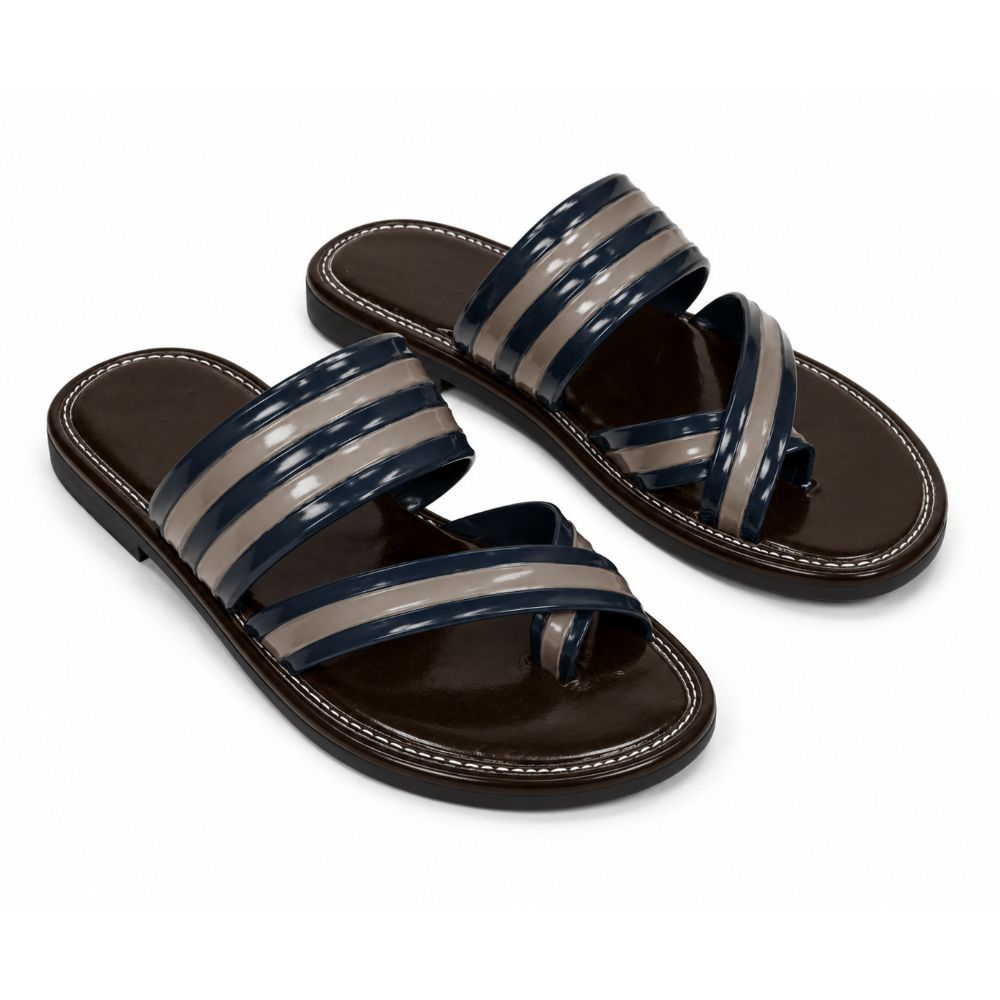 Mariner Crest Stripe Toe Ring Casual Sandals
