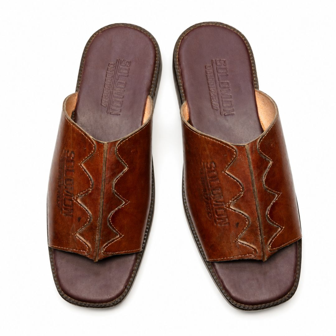Brown Casual Open Toe Comfort Slippers