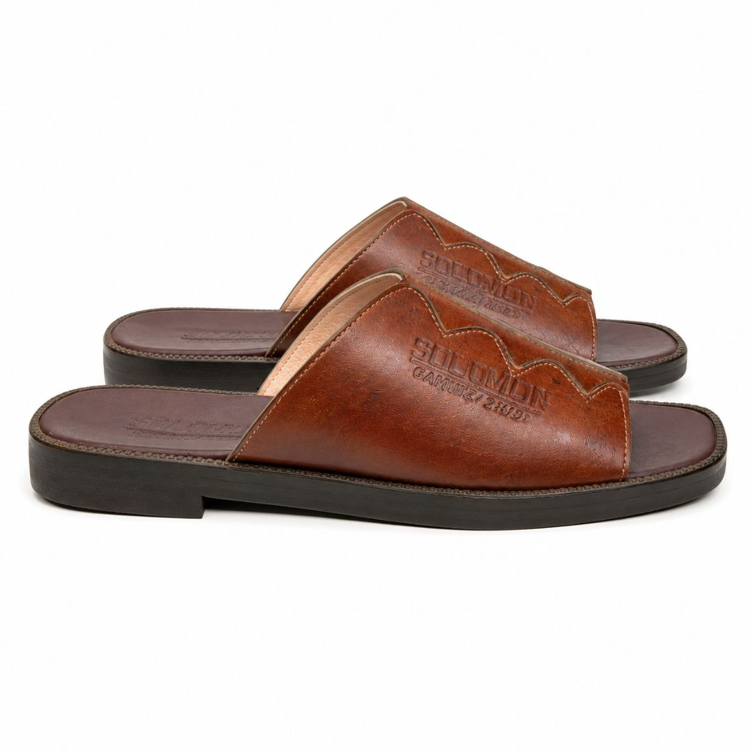Brown Casual Open Toe Comfort Slippers