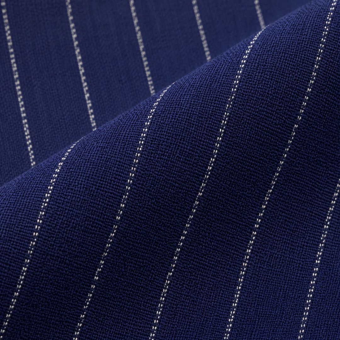 Midnight Regent Pinstripe Weave Fabric