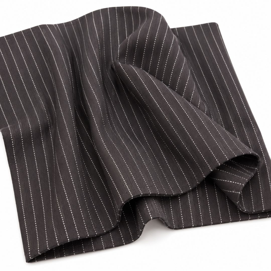 Noir Regent Pinstripe Suiting Fabric